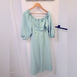 Velvet torch Elegant Mint Green Midi Dress